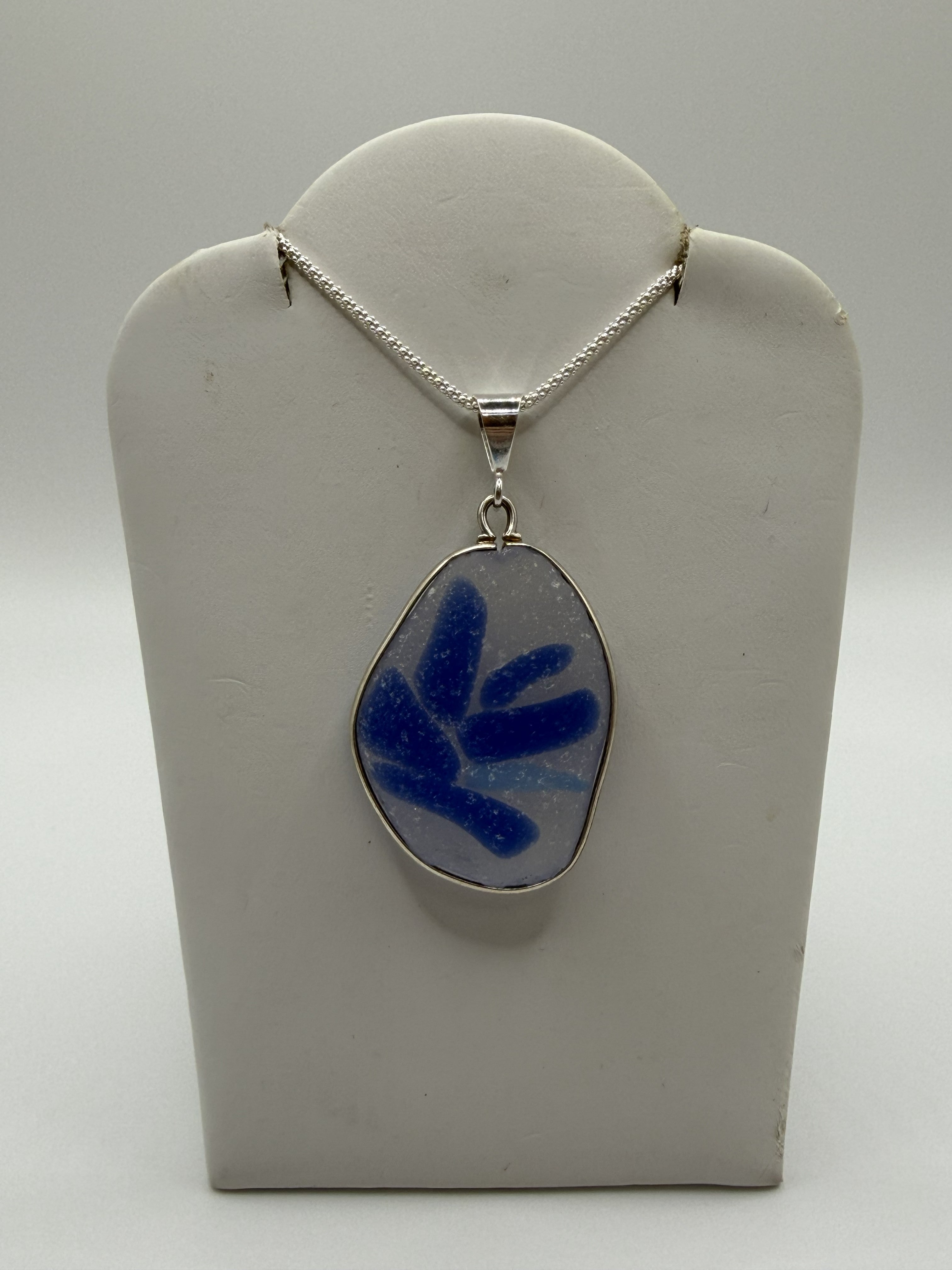 Bluebird of Paradise Seaglass Necklace